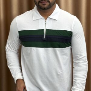 IMG_5060 (1) Luxury Zipper Polo Full Sleeve PL1 - White