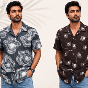 China Print Cuban Shirt- CB1